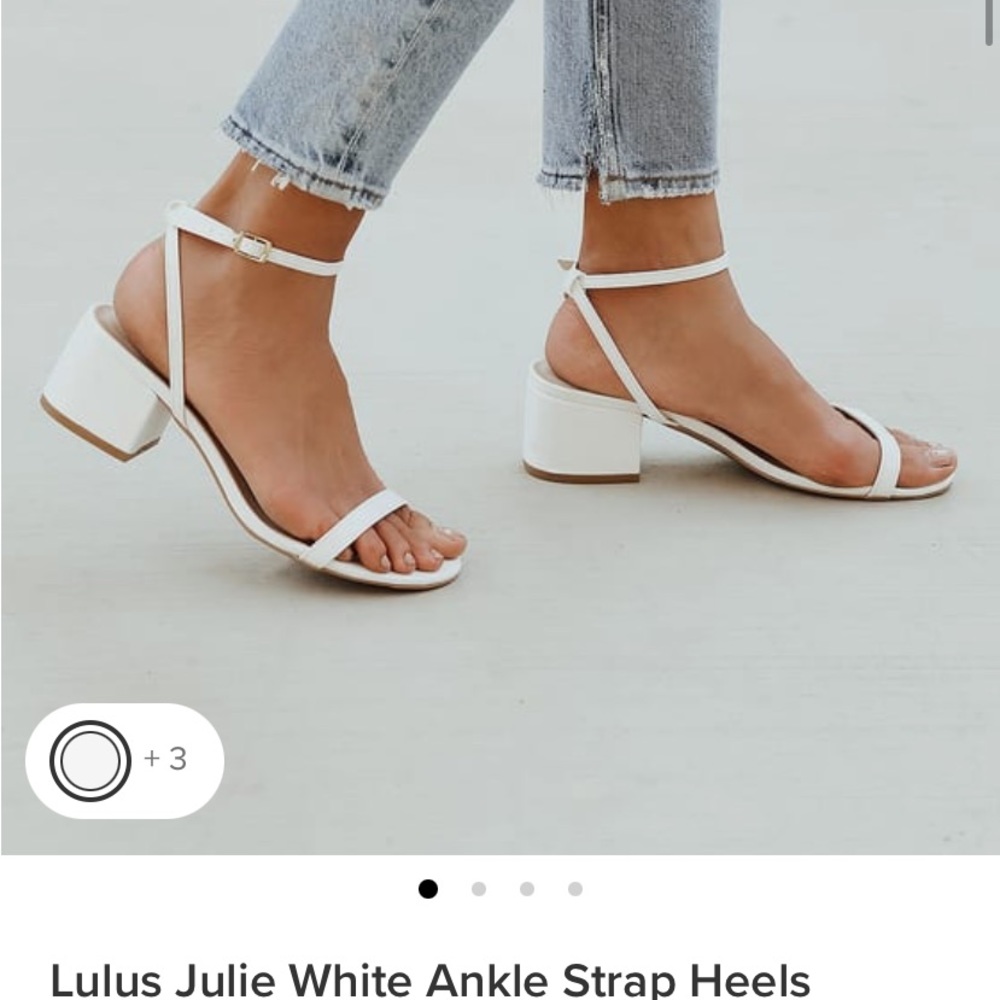 Lulus Julie White Ankle Straps Block Heel